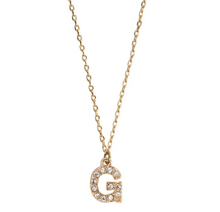 Load image into Gallery viewer, Juno Crystal Letter Necklace Stainless Steel