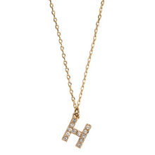 Load image into Gallery viewer, Juno Crystal Letter Necklace Stainless Steel