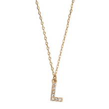 Load image into Gallery viewer, Juno Crystal Letter Necklace Stainless Steel