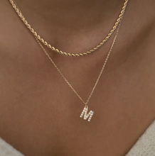 Load image into Gallery viewer, Juno Crystal Letter Necklace Stainless Steel