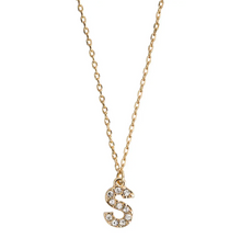 Load image into Gallery viewer, Juno Crystal Letter Necklace Stainless Steel