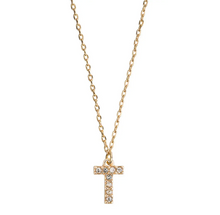 Load image into Gallery viewer, Juno Crystal Letter Necklace Stainless Steel