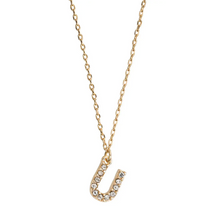Load image into Gallery viewer, Juno Crystal Letter Necklace Stainless Steel