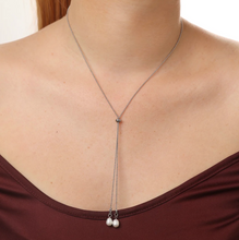 Load image into Gallery viewer, Barbro Lariat Pearl Necklace Stainless Steel