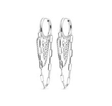 Load image into Gallery viewer, Avel Chain Hoop Earrings Stainless Steel