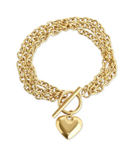 Load image into Gallery viewer, Emilia Heart Chain Bracelet Stainless Steel