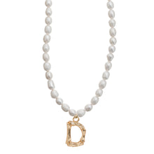 Load image into Gallery viewer, Pearl and Bamboo Letter Necklace