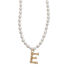 Load image into Gallery viewer, Pearl and Bamboo Letter Necklace