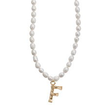 Load image into Gallery viewer, Pearl and Bamboo Letter Necklace