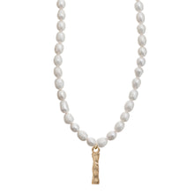 Load image into Gallery viewer, Pearl and Bamboo Letter Necklace