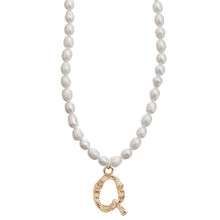 Load image into Gallery viewer, Pearl and Bamboo Letter Necklace
