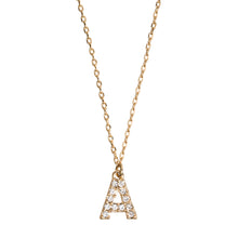 Load image into Gallery viewer, Chrystal Letter Necklace Stainless Steel
