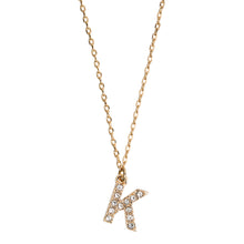 Load image into Gallery viewer, Chrystal Letter Necklace Stainless Steel
