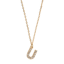 Load image into Gallery viewer, Chrystal Letter Necklace Stainless Steel
