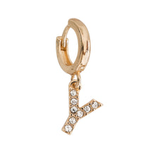 Load image into Gallery viewer, Chrystal Letter Hoop