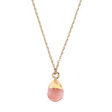 Load image into Gallery viewer, Gold Dipped Cherry Quartz Necklace