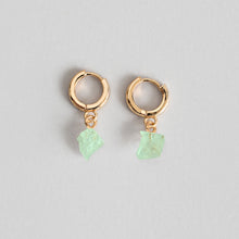Load image into Gallery viewer, Amazonite Semi-precious Hoop Earrings