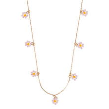 Load image into Gallery viewer, Pink Small Flowers Bead Necklace