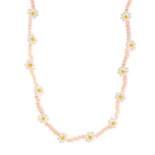 Load image into Gallery viewer, Peach Flower Bead Necklace