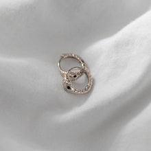 Load image into Gallery viewer, Snake Hoop Earrings Silver