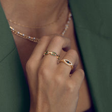 Load image into Gallery viewer, Green Crystal Chain Ring
