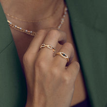 Load image into Gallery viewer, White Crystal Chain Ring