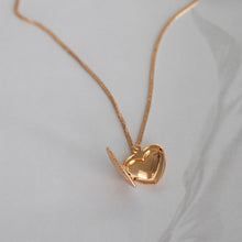 Load image into Gallery viewer, Heart Locket Necklace Gold