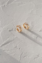 Load image into Gallery viewer, OLIVIA - WHITE CRYSTAL hoop earrings