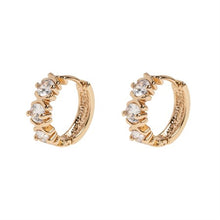 Load image into Gallery viewer, OLIVIA - WHITE CRYSTAL hoop earrings