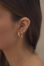Load image into Gallery viewer, OLIVIA - WHITE CRYSTAL hoop earrings