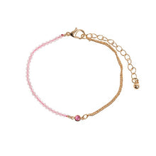 Load image into Gallery viewer, ISA - BEAD AND CRYSTAL CHAIN BRACELET - ROSE QUARTZ