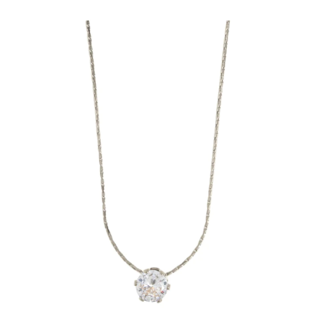 Audrey - Crystal Necklace Stainless Steel - Silver