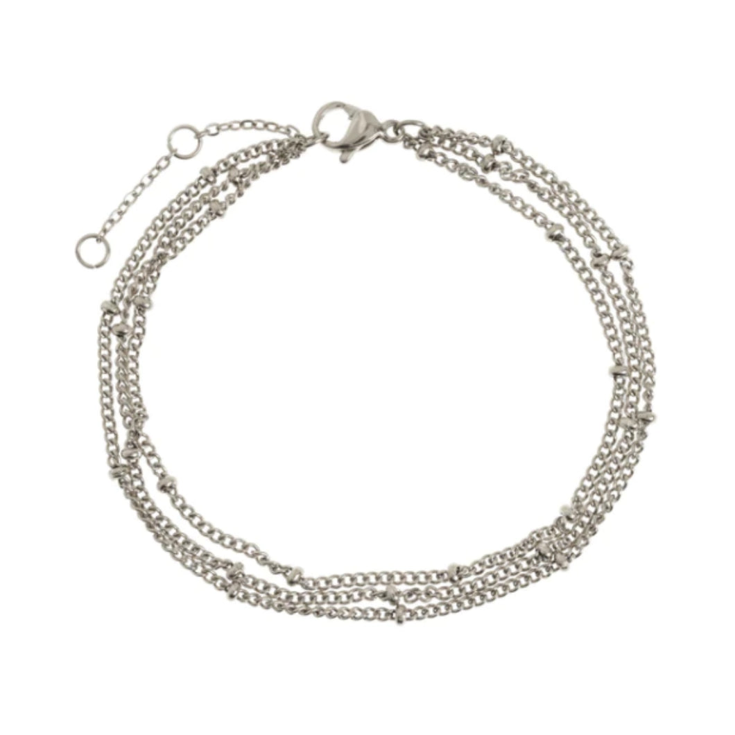 Mika -  Triple Chain Bracelet Stainless Steel - Silver