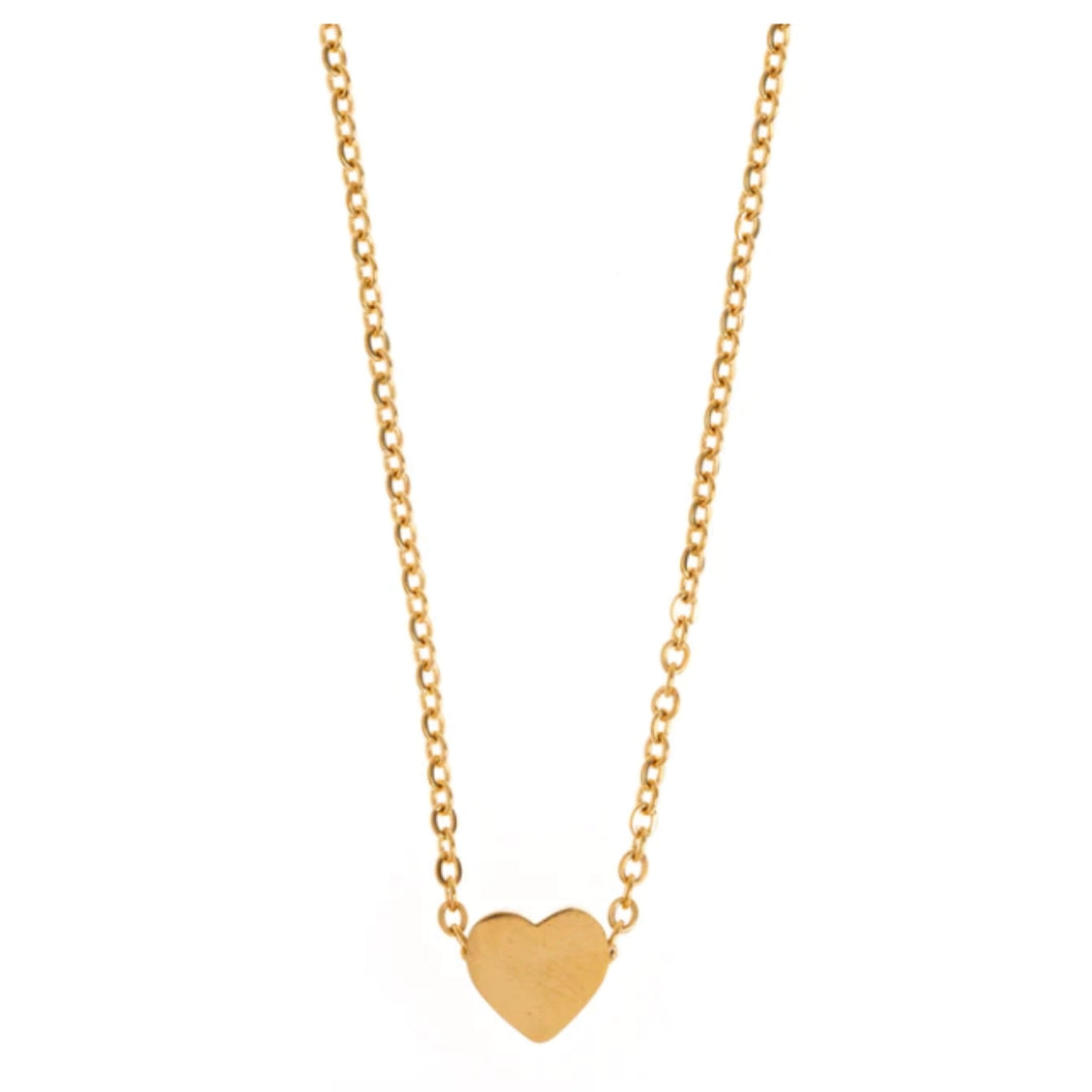 Sarah - Sliding Heart Necklace Stainless Steel - Gold