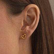 Load image into Gallery viewer, Sarah - Heart Outline Stud Earring Stainless Steel
