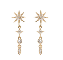 Load image into Gallery viewer, Aurora - Dangling Crystal Star Stud Earrings
