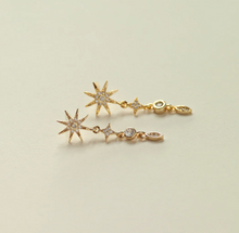 Load image into Gallery viewer, Aurora - Dangling Crystal Star Stud Earrings
