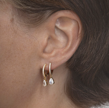 Load image into Gallery viewer, Eliza - Droplet Crystal Hoop Earrings
