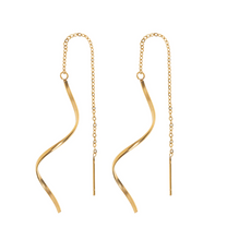 Load image into Gallery viewer, Tina - Swirly Shape Chain Earrings - Stainless Steel
