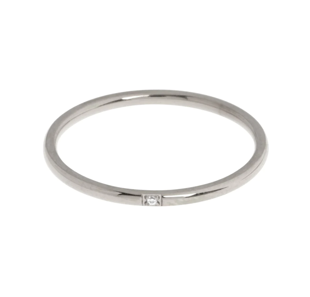 Evi - Petite Crystal Ring Stainless Steel