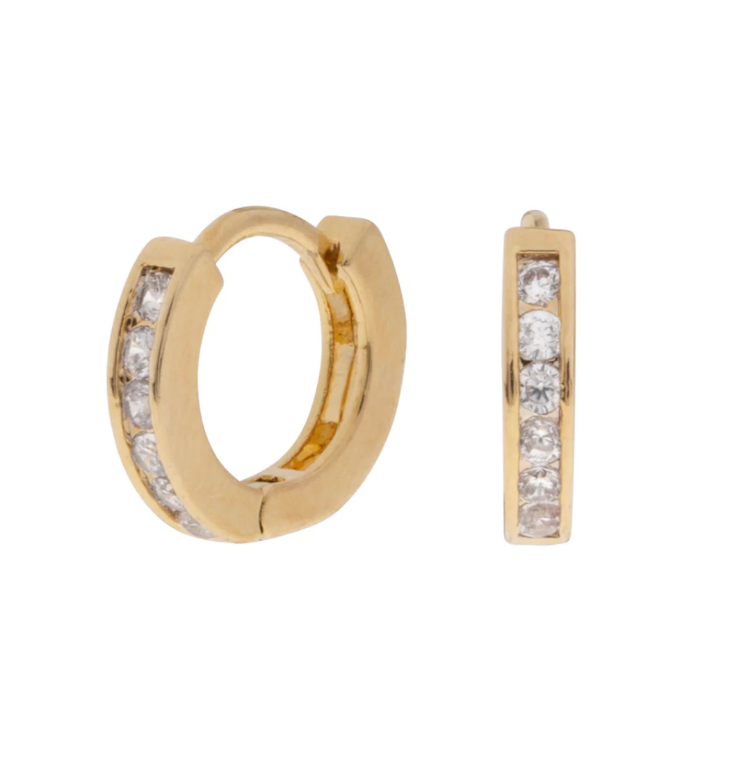 Emily - Classic Crystal Huggie Earrings