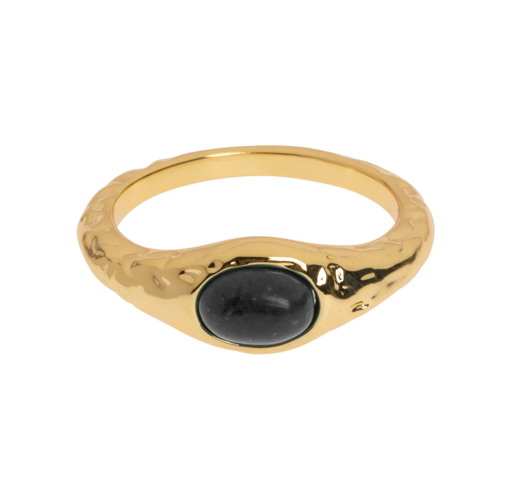 Erica - Black Stone Signet Ring