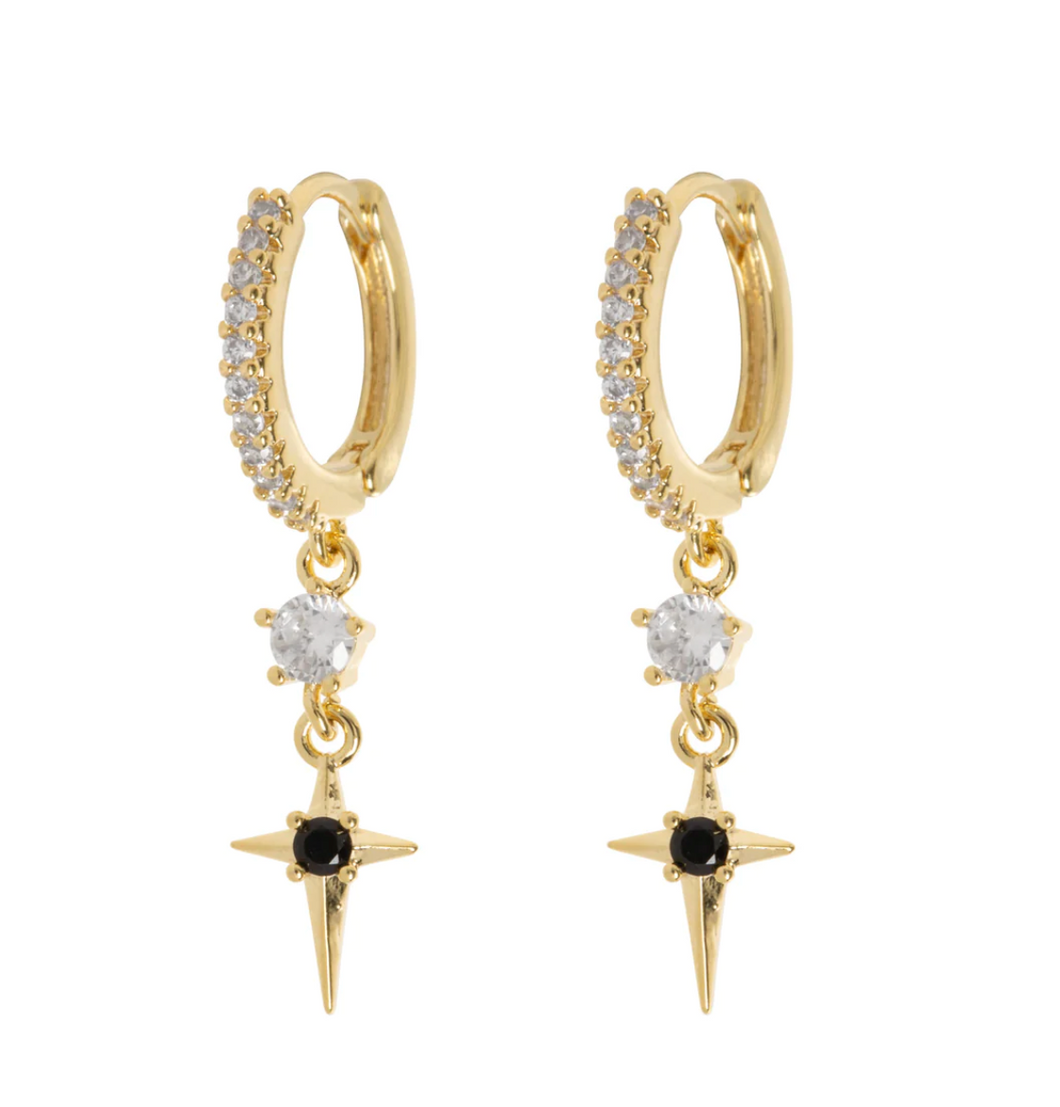 Elvira - Crystal Star Statement Hoop Earrings