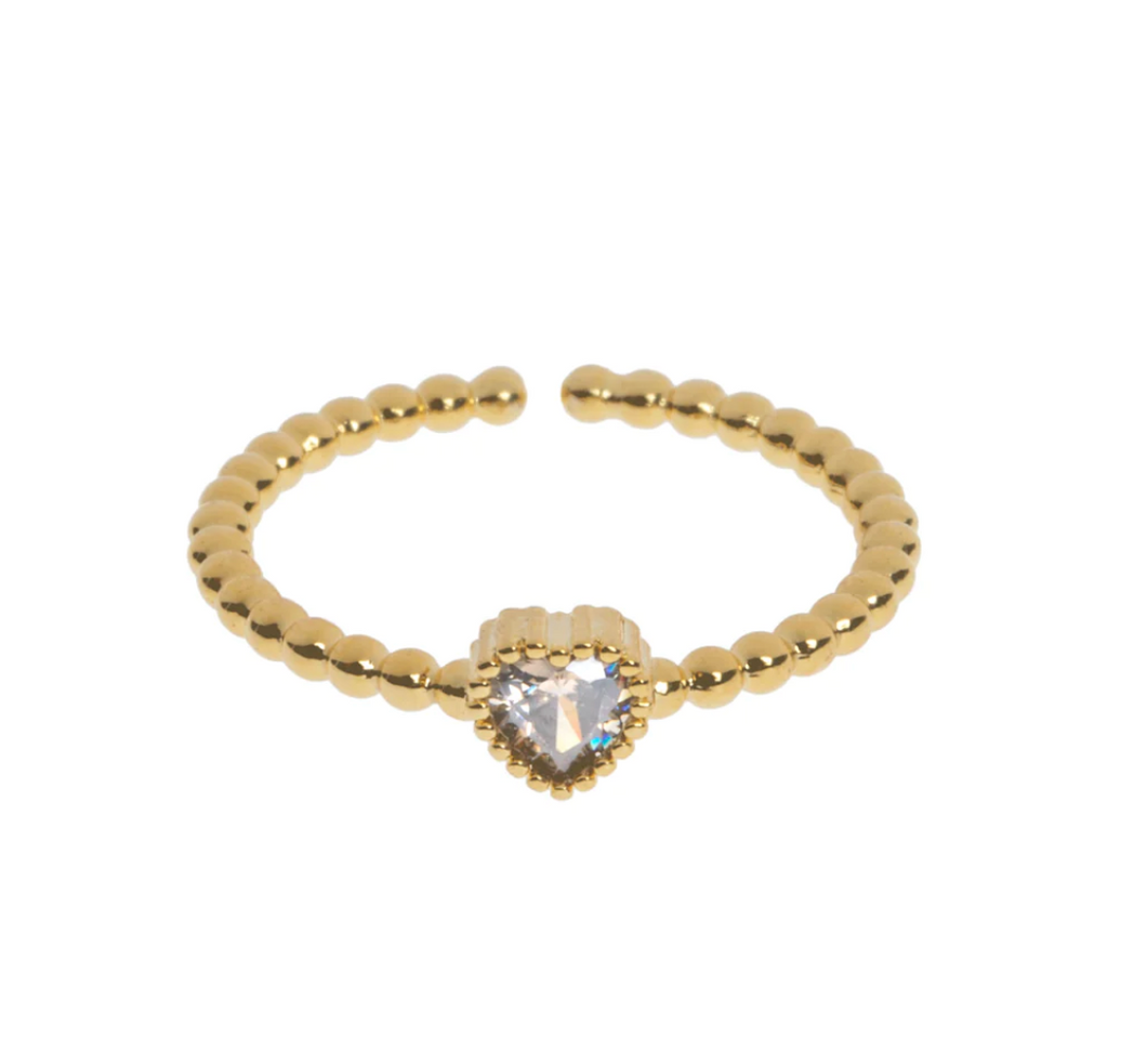 Emi - Heart Shaped Crystal Ring