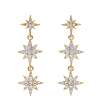 Load image into Gallery viewer, Aurora - Dangling Crystal Star Stud Earrings
