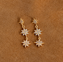 Load image into Gallery viewer, Aurora - Dangling Crystal Star Stud Earrings
