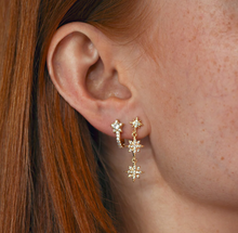 Load image into Gallery viewer, Aurora - Dangling Crystal Star Stud Earrings
