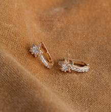 Load image into Gallery viewer, Aurora - Rectangular Crystal Star Hoop Earrings
