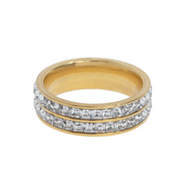 Load image into Gallery viewer, Angelica - Double Lined Crystal Pavé Ring Stainless Steel
