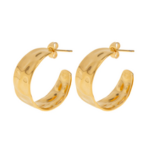 Load image into Gallery viewer, Bobbie - Hammered Hoop Earrings Stainless Steel
